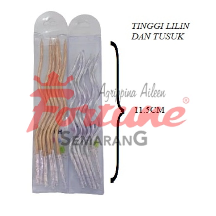 LILIN GELOMBANG GOLD ISI 6, LILIN GELOMBANG SILVER ISI 6