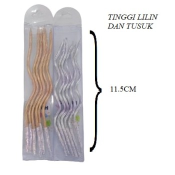 LILIN GELOMBANG GOLD ISI 6, LILIN GELOMBANG SILVER ISI 6