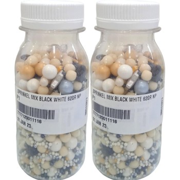 SPRINKEL MIX BLACK WHITE 62GR
