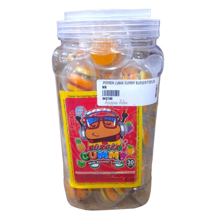 PERMEN LUNAK GUMMY BURGER/TOPLES
