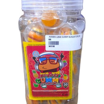 PERMEN LUNAK GUMMY BURGER/TOPLES