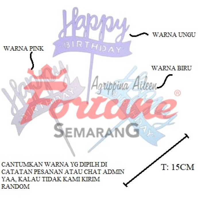 TULISAN HBD CANDY PURPLE, TULISAN HBD CANDY PINK, TULISAN HBD CANDY BLUE
