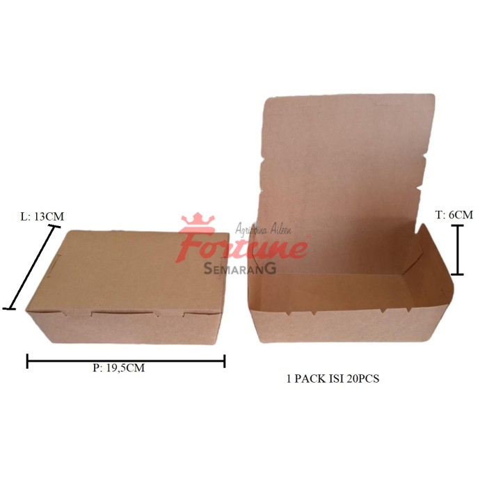 LUNCH BOX BROWN 660Z (20PC)