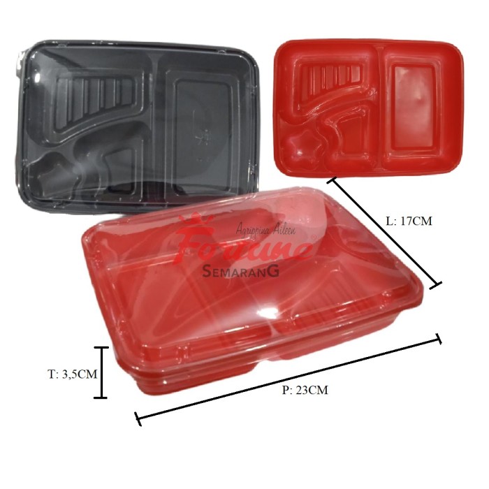 MIKA TRAY NASI BENTO HITAM/5                                          MIKA TRAY NASI BENTO MERAH/5