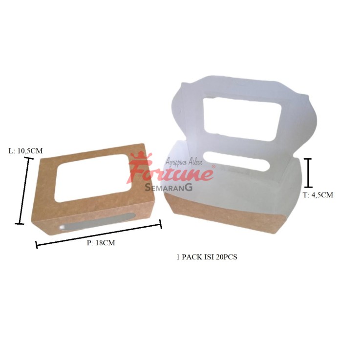 lunch box brown wind.L @20PC