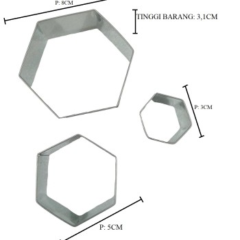 CUT STAINL HEXAGON 32MM MGH