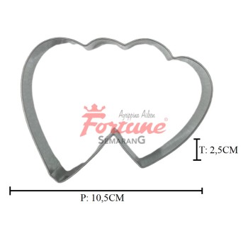 CUT STAINL DOUBLE HEART 10103043