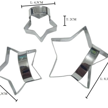 CUT STAINL 5 STAR W/HANDLE SET-3