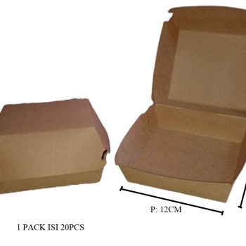 CUP BOX BROWN BURGER.L (ISI 20PC)