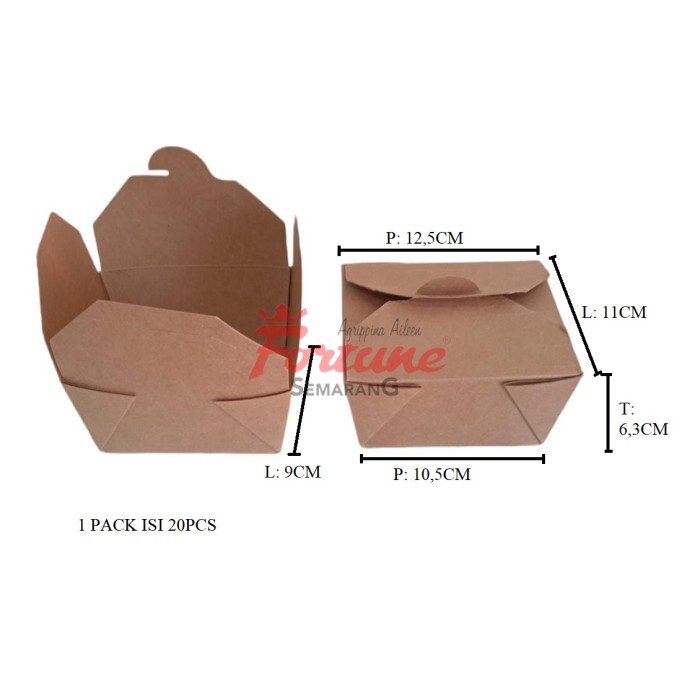 FOOD PPR BOX BROWN 26OZ (ISI 20PC)