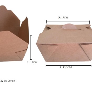 FOOD PPR BOX BROWN 45OZ (ISI 20PC)