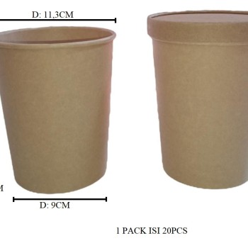BRWN PPR CUP + LID SUP 32OZ (ISI 20PC)