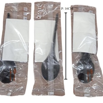 CUTLERY SET 2IN1 BLACK            (ISI 10PCS)